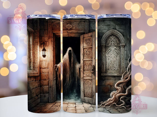 Halloween Ghost 20oz Tumbler Wrap Sublimation Design, Straight Tapered Tumbler Wrap, Scary Ghost Tumbler Png, Instant Digital Download Sublimation SvggirlplusArt 