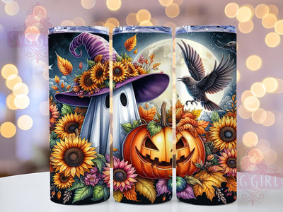 Halloween Ghost 20oz Tumbler Wrap Sublimation Design, Straight Tapered Tumbler Wrap, Spooky Season Tumbler Png, Instant Digital Download Sublimation SvggirlplusArt 