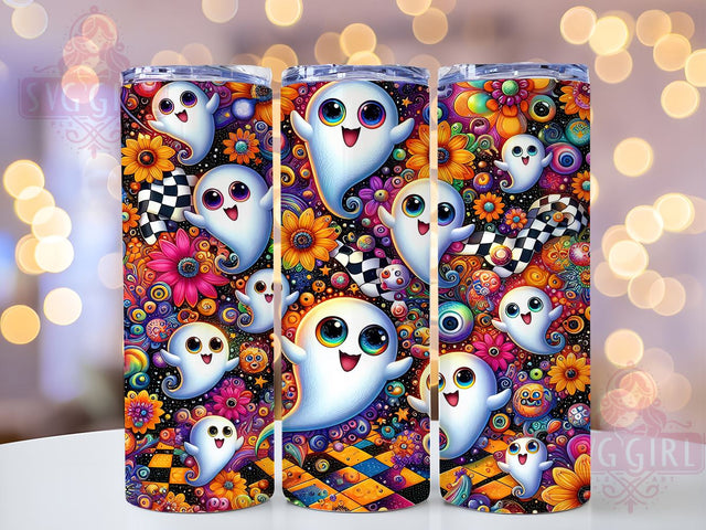 Halloween Ghost 20oz Tumbler Wrap Sublimation Design, Straight Tapered Tumbler Wrap, Spooky Season Tumbler Png, Instant Digital Download Sublimation SvggirlplusArt 