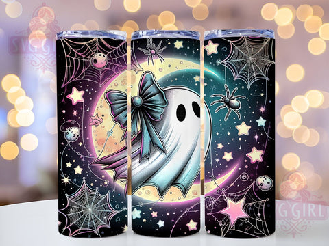 Halloween Ghost 20oz Tumbler Wrap Sublimation Design, Straight Tapered Tumbler Wrap, Trendy Spooky Ghost Tumbler Png, Instant Digital Download Sublimation SvggirlplusArt 
