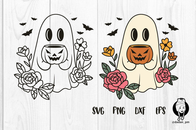 Halloween ghost and flowers SVG dadan_pm 