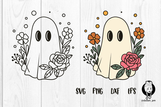 Halloween ghost and flowers SVG dadan_pm 