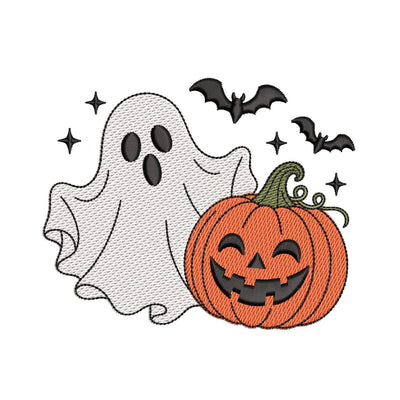 Halloween Ghost and Pumpkin Machine Embroidery Design for 5x7–8x8 Digital File Embroidery/Applique DESIGNS Nino Nadaraia 