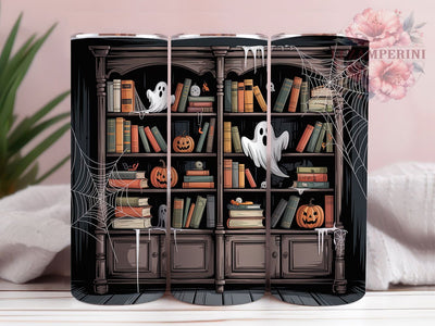 Halloween Ghost Book Lover Tumbler, Halloween Ghost Wrap, 20oz Sublimation, Spooky Book Cup, Ghost Reading Mug, Fall Book Tumbler, Halloween Reader Drinkware Sublimation Li Zamperini 