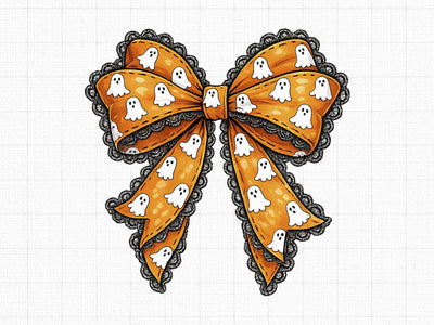 Halloween Ghost Bow Coquette PNG SVG artprintfile 