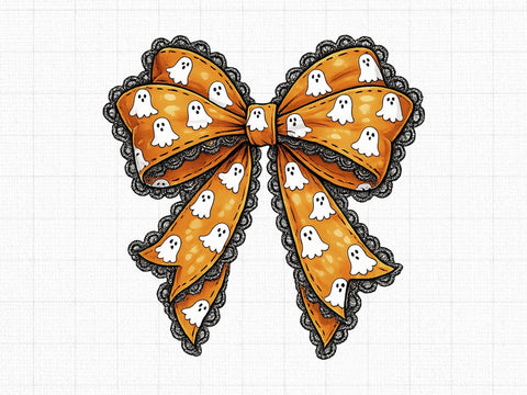 Halloween Ghost Bow Coquette PNG SVG artprintfile 