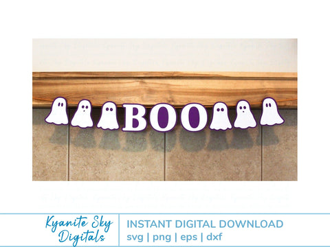 Halloween Ghost Bunting SVG paper garland SVG Kyanite Sky Digitals 