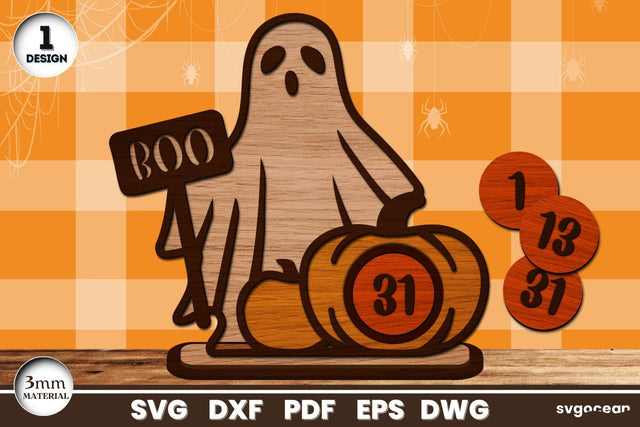 Halloween Ghost Countdown Laser Cut SVG SvgOcean 