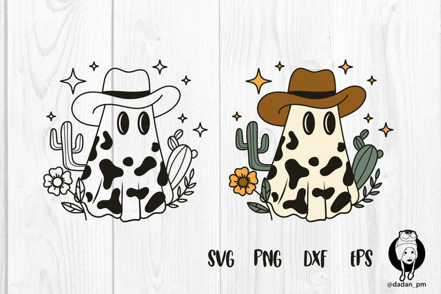 Halloween ghost cowboy flowers SVG dadan_pm 