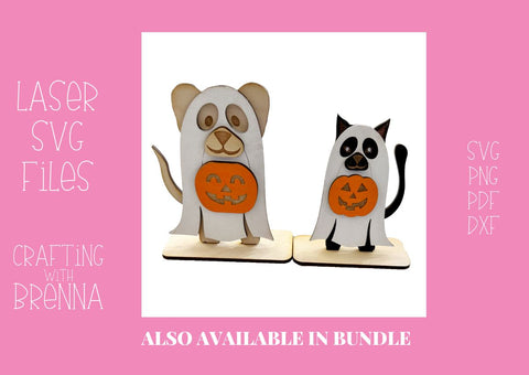 Halloween Ghost Dog Shelf Sitter Laser SVG File SVG Crafting With Brenna 
