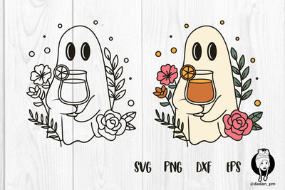 Halloween ghost drink and flowers SVG dadan_pm 