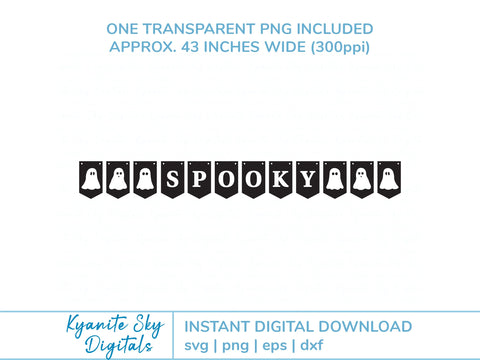 Halloween Ghost Garland SVG spooky paper bunting SVG Kyanite Sky Digitals 