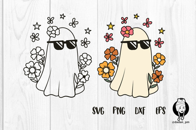 Halloween ghost glasses flowers SVG dadan_pm 