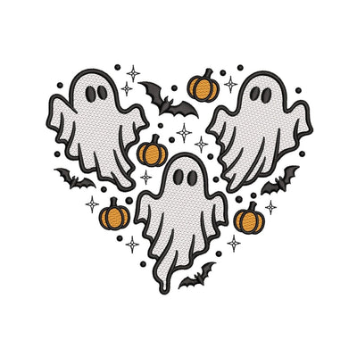 Halloween Ghost Heart Machine Embroidery Design for 5x7–8x8 Digital File SVG Nino Nadaraia 
