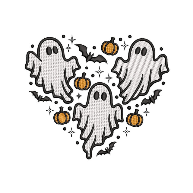 Halloween Ghost Heart Machine Embroidery Design for 5x7–8x8 Digital File SVG Nino Nadaraia 