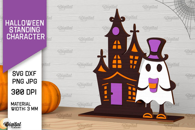 Halloween Ghost Laser Cut Design. Halloween Decoration SVG SVG Evgenyia Guschina 