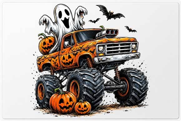 Halloween Ghost Monster Truck PNG | Monster Truck Sublimation Digital Download SVG BillahCrafts 
