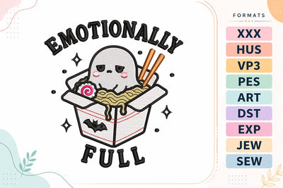 Halloween Ghost Noodle Box Embroidery Design | Emotionally Full Ghost Embroidery/Applique DESIGNS sg embroidery 