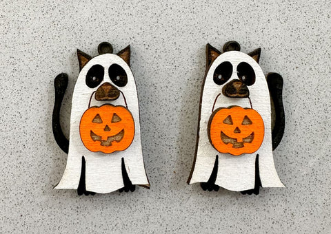 Halloween Ghost Pet Layered Earring Bundle Laser SVG File SVG Crafting With Brenna 