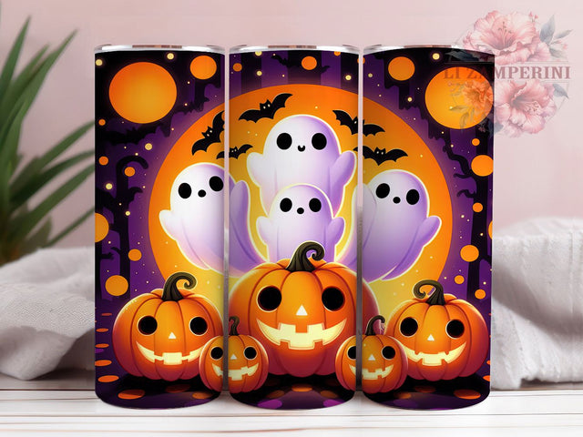 Halloween Ghost Pumpkin Autumn Tumbler, Pumpkin Wrap PNG, Cute Spooky Design, 20oz Sublimation Wrap, Autumn Vibes Cup, Trick Or Treat Tumbler, Fall Season Drinkware Sublimation Li Zamperini 