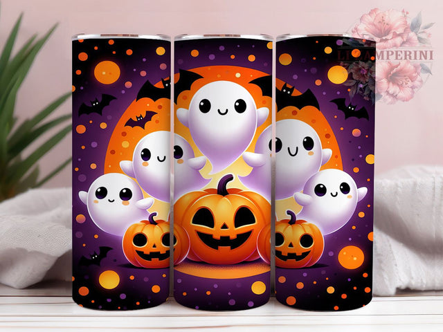 Halloween Ghost Pumpkin Autumn Tumbler, Pumpkin Wrap PNG, Cute Spooky Design, 20oz Sublimation Wrap, Autumn Vibes Cup, Trick Or Treat Tumbler, Fall Season Drinkware Sublimation Li Zamperini 