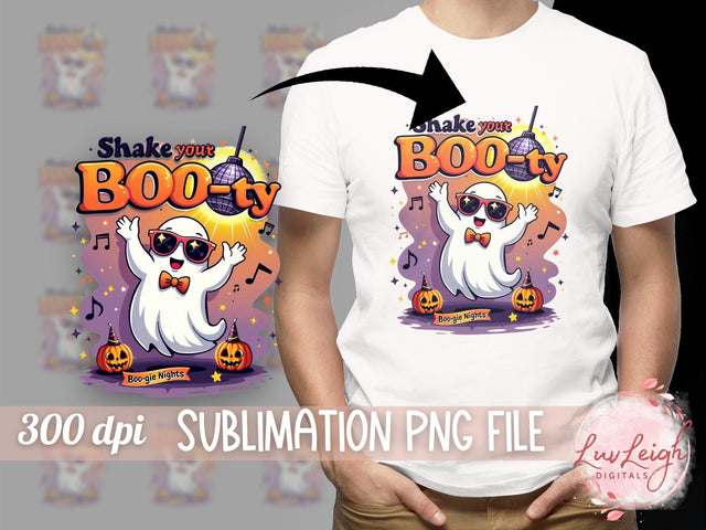 Halloween Ghost Shirt Sublimation PNG, Spooky Nights Boogie Ghost Design Sublimation Luvleigh Digitals 