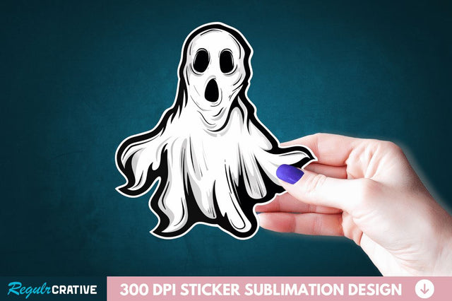Halloween Ghost Sticker Clipart Sublimation Regulrcrative 