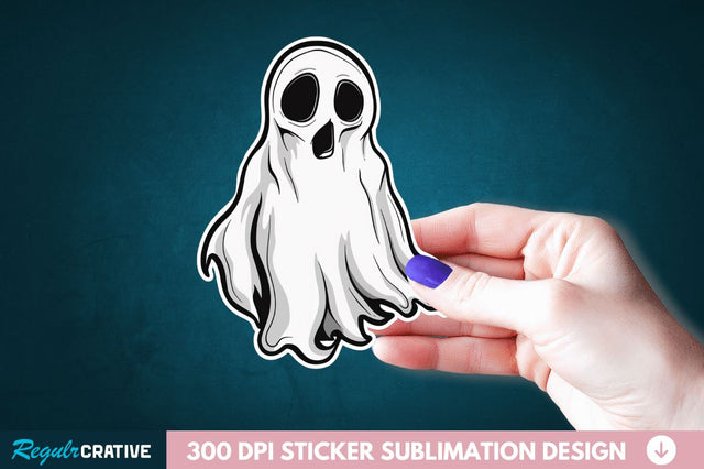 Halloween Ghost Sticker Clipart Sublimation Regulrcrative 
