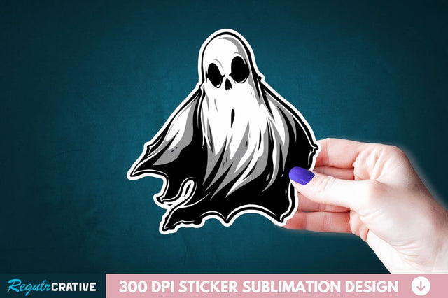Halloween Ghost Sticker Clipart Sublimation Regulrcrative 