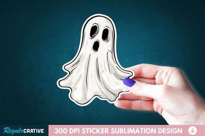 Halloween Ghost Sticker Clipart Sublimation Regulrcrative 