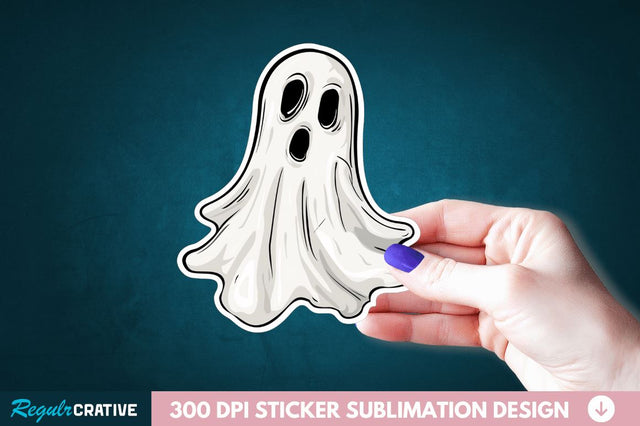 Halloween Ghost Sticker Clipart Sublimation Regulrcrative 