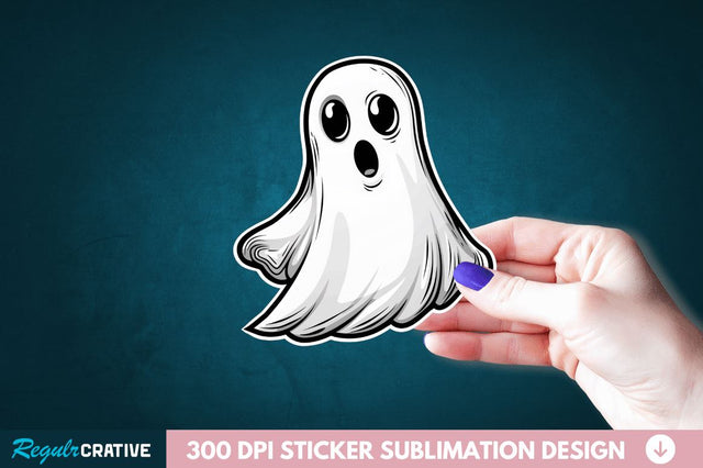 Halloween Ghost Sticker Clipart Sublimation Regulrcrative 