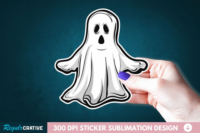 Halloween Ghost Sticker Clipart Sublimation Regulrcrative 