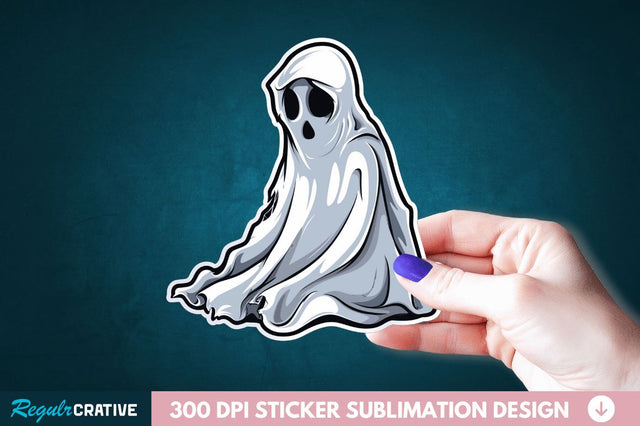Halloween Ghost Sticker Clipart Sublimation Regulrcrative 