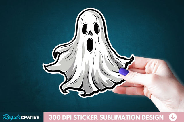 Halloween Ghost Sticker Clipart Sublimation Regulrcrative 