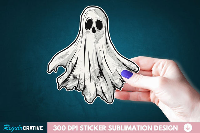 Halloween Ghost Sticker Clipart Sublimation Regulrcrative 