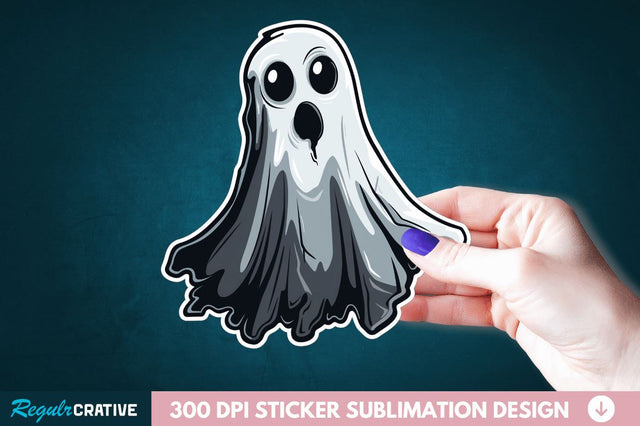 Halloween Ghost Sticker Clipart Sublimation Regulrcrative 