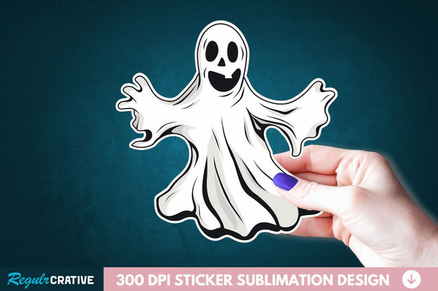 Halloween Ghost Sticker Clipart Sublimation Regulrcrative 