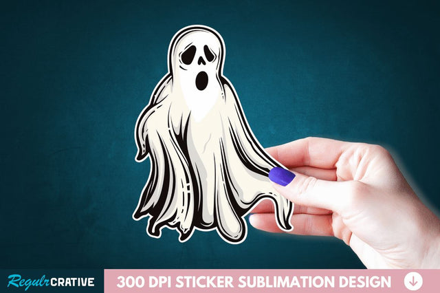 Halloween Ghost Sticker Clipart Sublimation Regulrcrative 