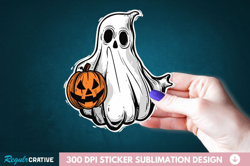 Halloween Ghost Sticker Clipart Sublimation Regulrcrative 