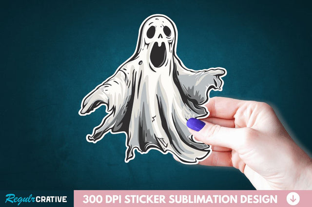 Halloween Ghost Sticker Clipart Sublimation Regulrcrative 
