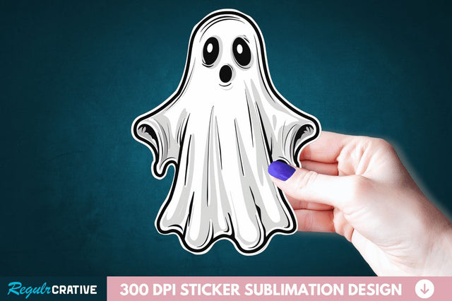 Halloween Ghost Sticker Clipart Sublimation Regulrcrative 