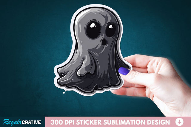 Halloween Ghost Sticker Clipart Sublimation Regulrcrative 