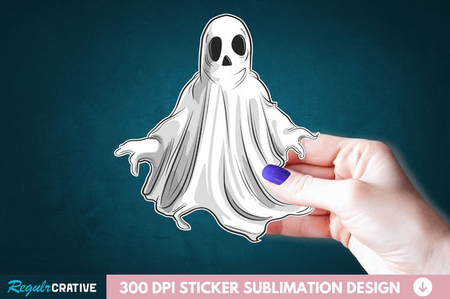 Halloween Ghost Sticker Clipart Sublimation Regulrcrative 
