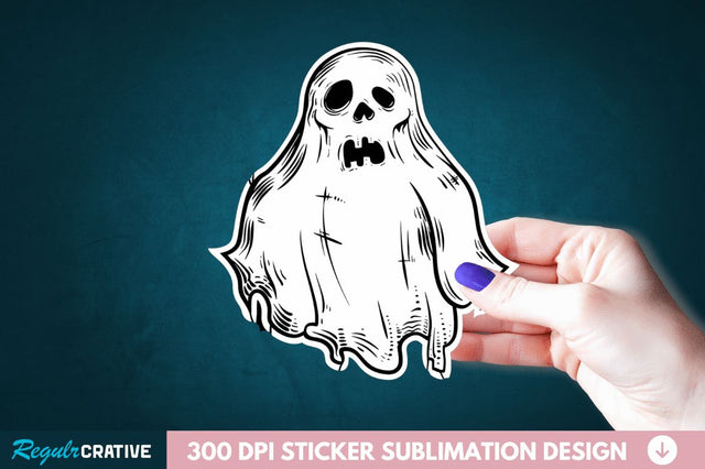 Halloween Ghost Sticker Clipart Sublimation Regulrcrative 