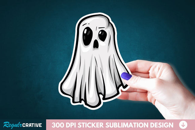Halloween Ghost Sticker Clipart Sublimation Regulrcrative 