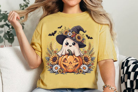 Halloween Ghost Sunflowers Sublimation Png Sublimation Shahin alam 