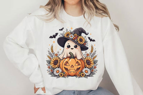Halloween Ghost Sunflowers Sublimation Png Sublimation Shahin alam 