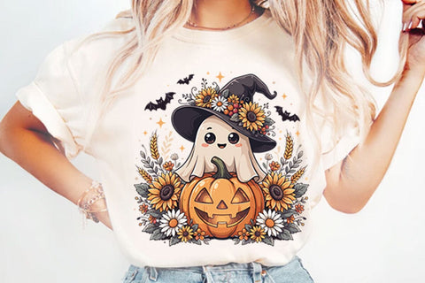 Halloween Ghost Sunflowers Sublimation Png Sublimation Shahin alam 
