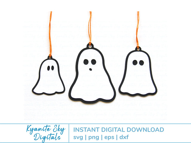 Halloween Ghost Tags SVG paper ornaments SVG Kyanite Sky Digitals 